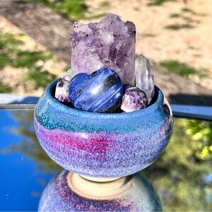 Amethyst Core, Sodalite Heart Palm Stone, Chevron Amethyst Tumbles, Quartz